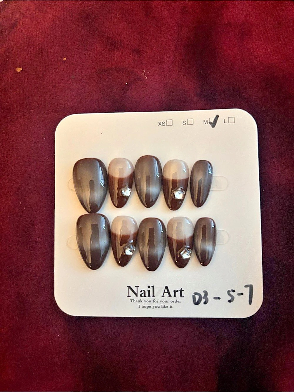 Brown & Gray Press-On Nails